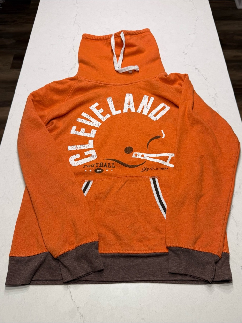 Cleveland Browns Football GV Art & Design Turtleneck Hoodie Sweater